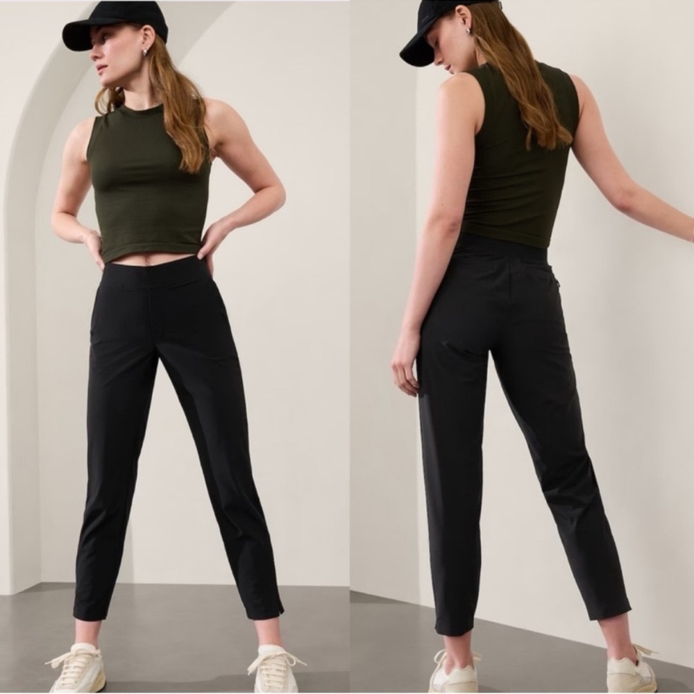 Athleta Beooklyn Mid Rise Black Ankle Pant 8T 8 Tall